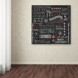 Fiona Stokes-Gilbert 'Chalk Christmas Patt' Canvas Art, 14 x 14