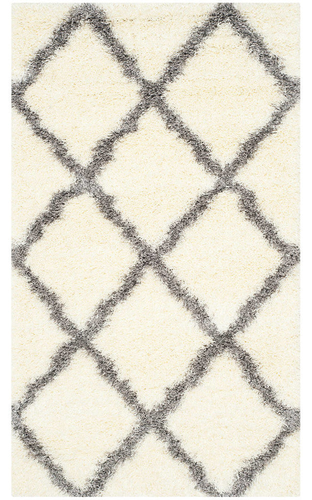 Safavieh Montreal Shag Sgm866B Shag Rug, Ivory/Gray, 2'3"x7'0" Runner