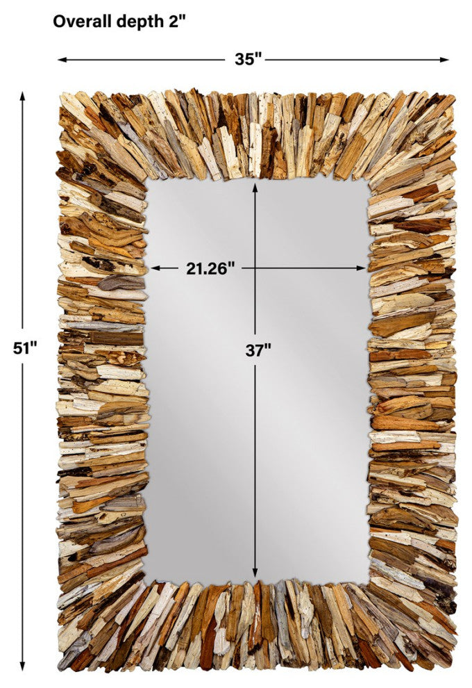 Uttermost Teak Branch Rectangular Mirror 09783