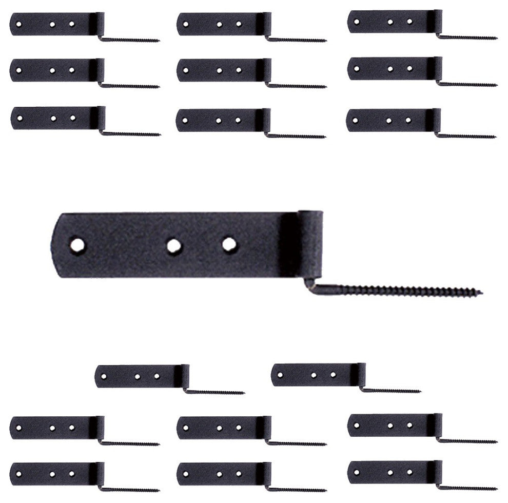 Black Shutter Gate Strap Hinge 4" L Galvanized Steel Wrought Iron Pack of 18