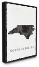 Black and Grey Marbled Paper North Carolina State Silhouette Canvas, 24"x30"
