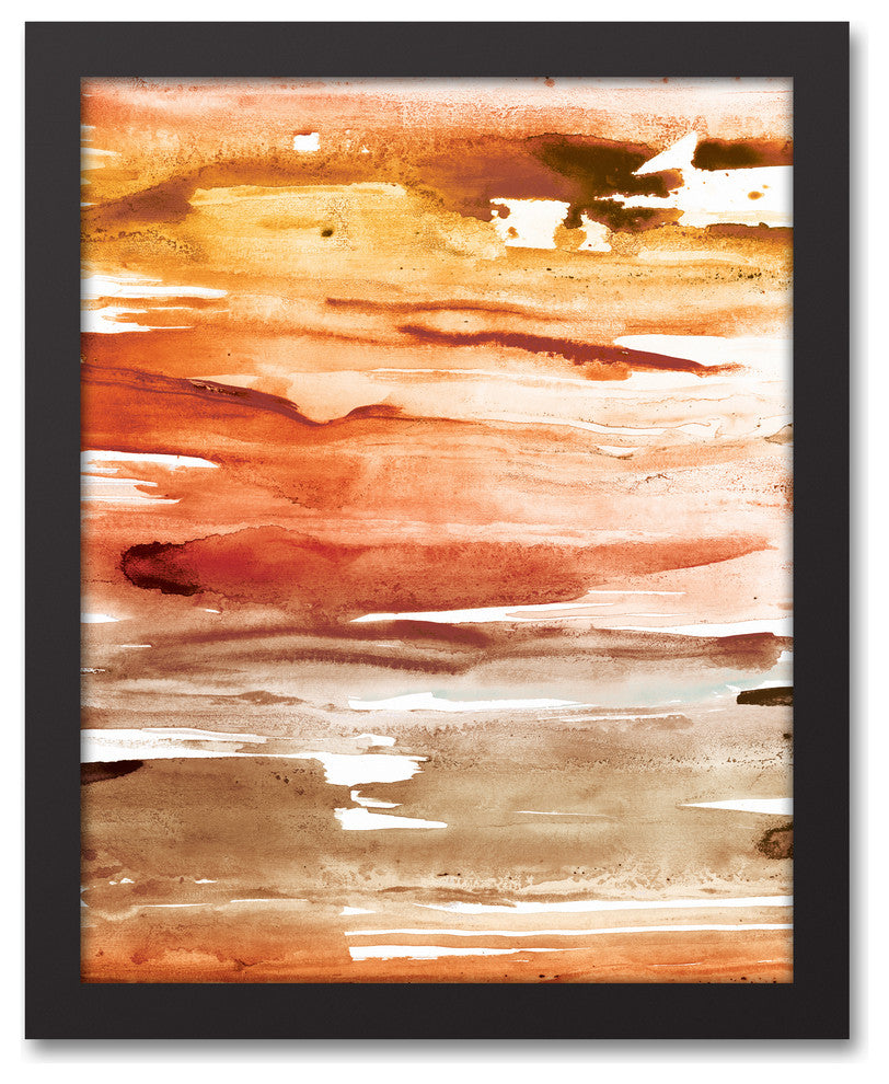 Manufactured Sunset Abstract 11x14 Black Framed Canvas