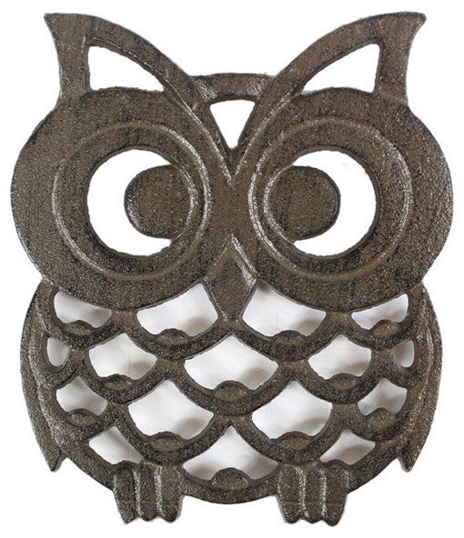 Cast Iron Owl Trivet 8"