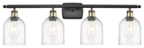 Ballston-Bella 4-Light 36" Bath Vanity Light, Black Antique Brass, Clear