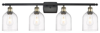 Ballston-Bella 4-Light 36" Bath Vanity Light, Black Antique Brass, Clear