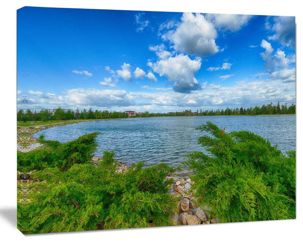 Landscape with Green and Waters, Landscape Canvas Art Print, 40"x30"