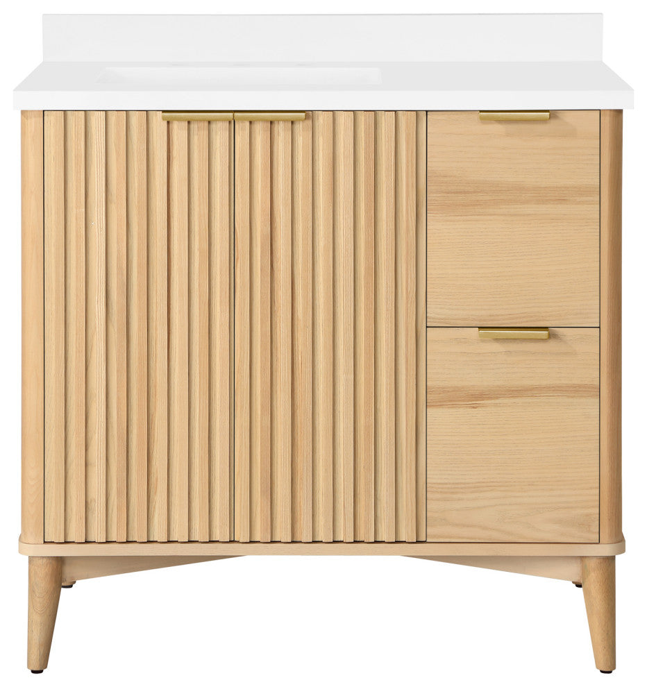 OVE Decors Gabi Single Sink Bathroom Vanity, Rustic Ash, 36", Single Sink