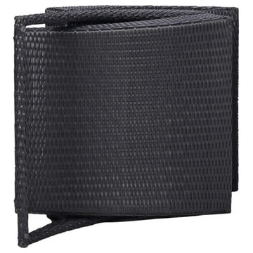 vidaXL Sunbed Grey Poly Rattan Standard Foldable Folding Sun Lounger