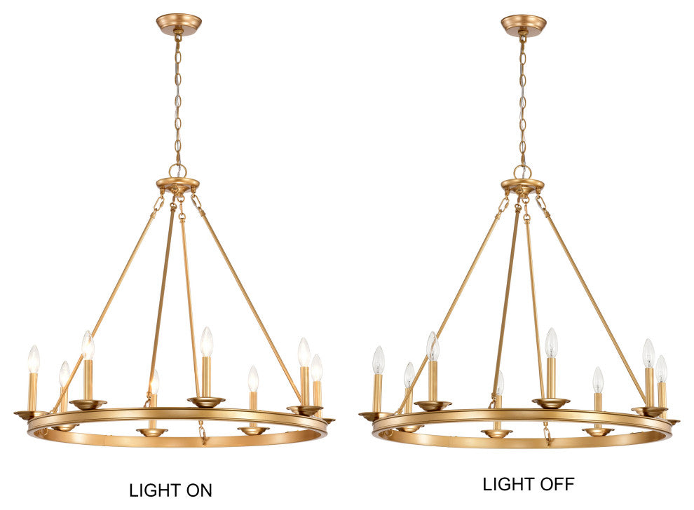 Mia 8-Light Metal Round Chandelier, Glossy Bronze