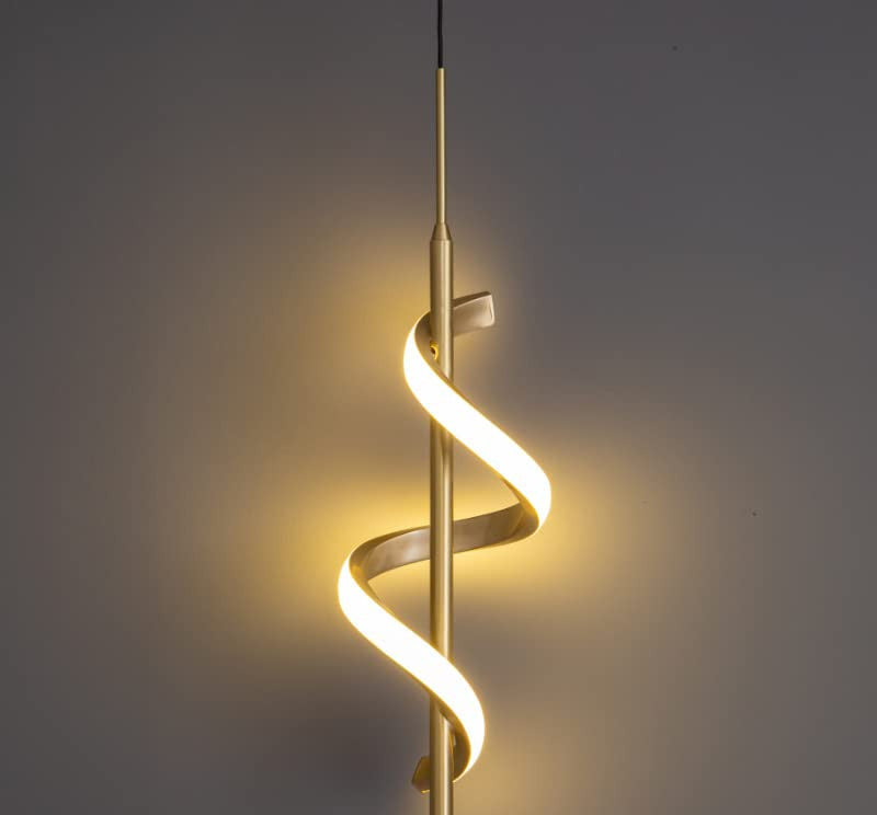 MIRODEMIÂ® Tovo San Giacomo | Ribbon Design Chandelier for Bedroom, Gold, A, Cool Light