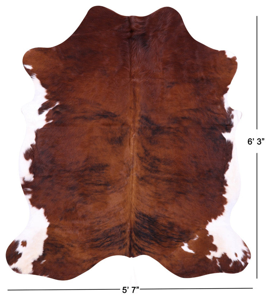 Organic Natural Hair-On Cowhide Area Rug 6' 3" X 5' 7" C2044