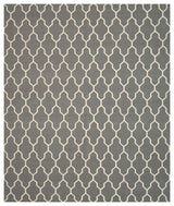 Handmade Wool Gray Transitional Trellis Reversible Modern Moroccan Kilim Rug, 8'x10'