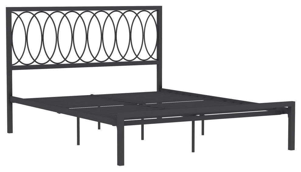 Hillsdale Naomi Geometric Interlocking Ring Design King Metal Bed