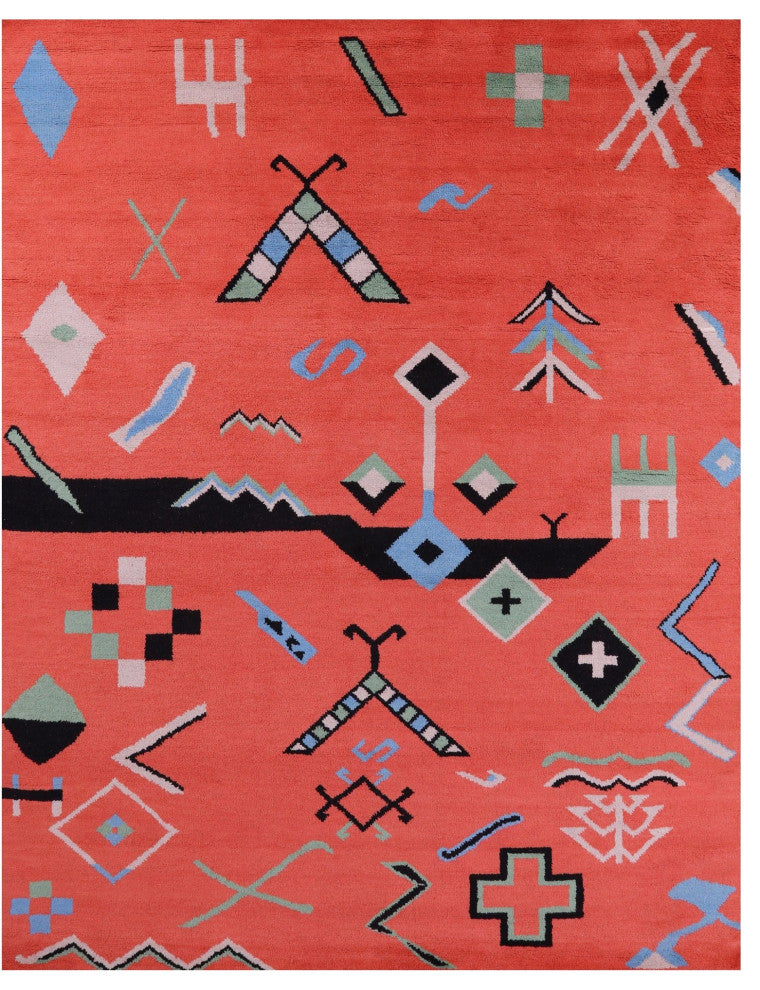 Moroccan Handmade Wool Rug 9' 2" X 12' 0" - Q13105