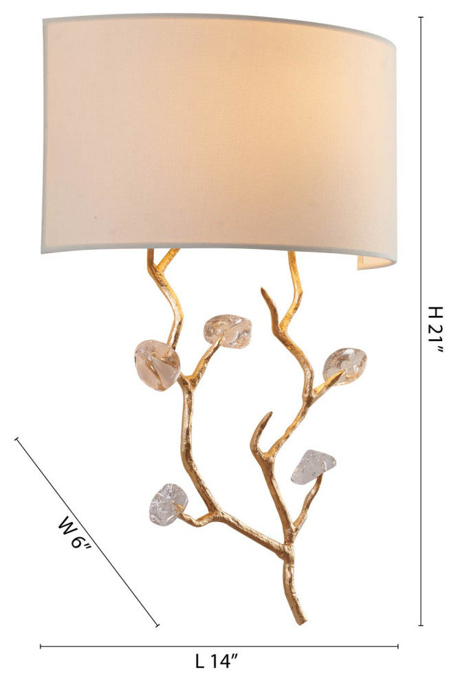 Bethel International LA37W14G 1-Light Wall Sconce, Gold
