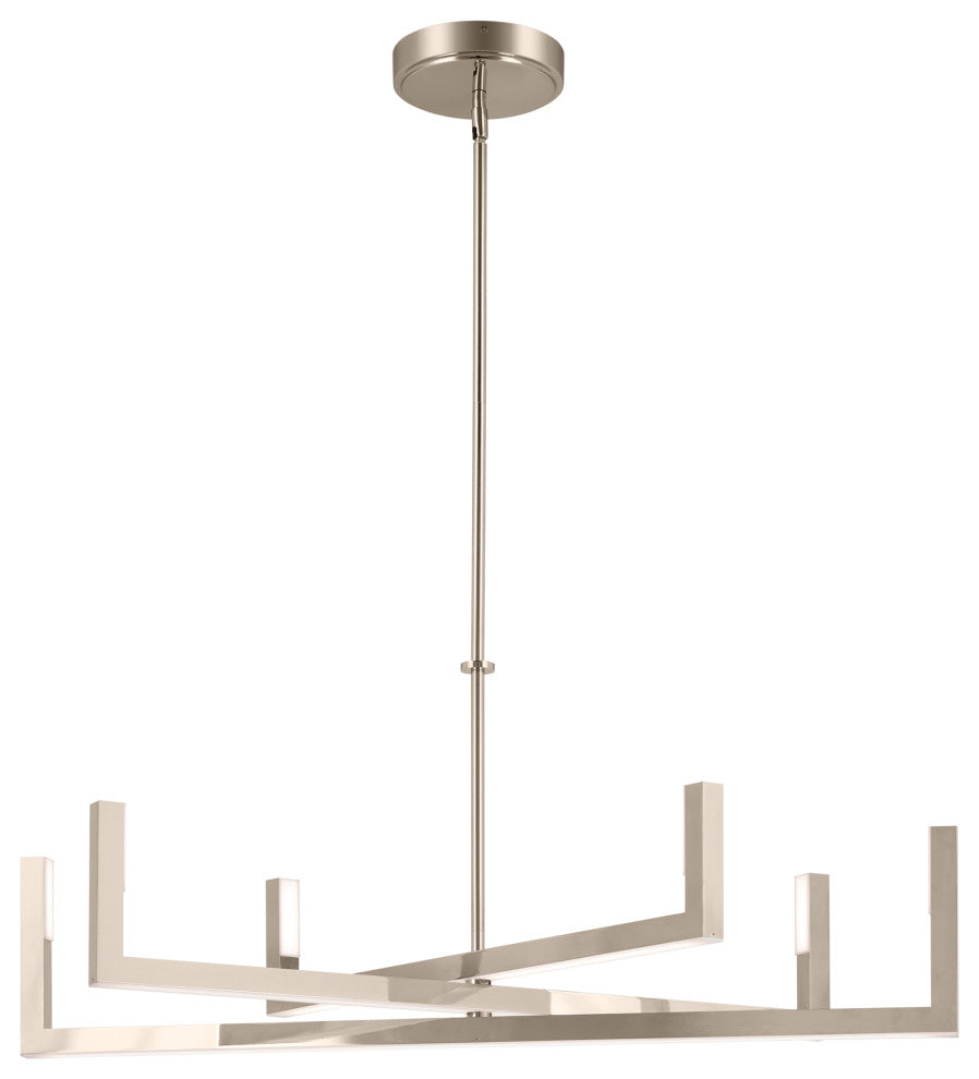 Priam 43.75" 6 Light LED Chandelier, Polished Nickel
