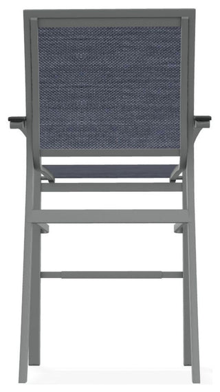 Bazza Sling Bar Height Stackable Outdoor Stool, Augustine Denim/Graphite