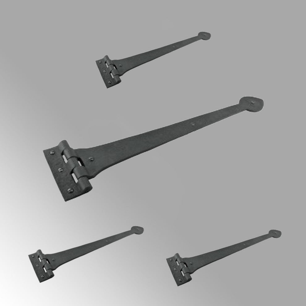 Door Gate Strap Hinge Black Wrought Iron Heart 18 inches