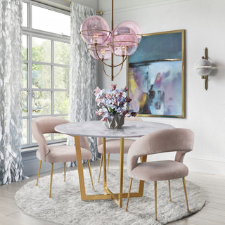 Rocco Blush Velvet Dining Chair - Blush