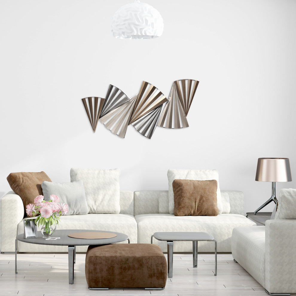 Modern Accordian Pleat Metal Wall Decor