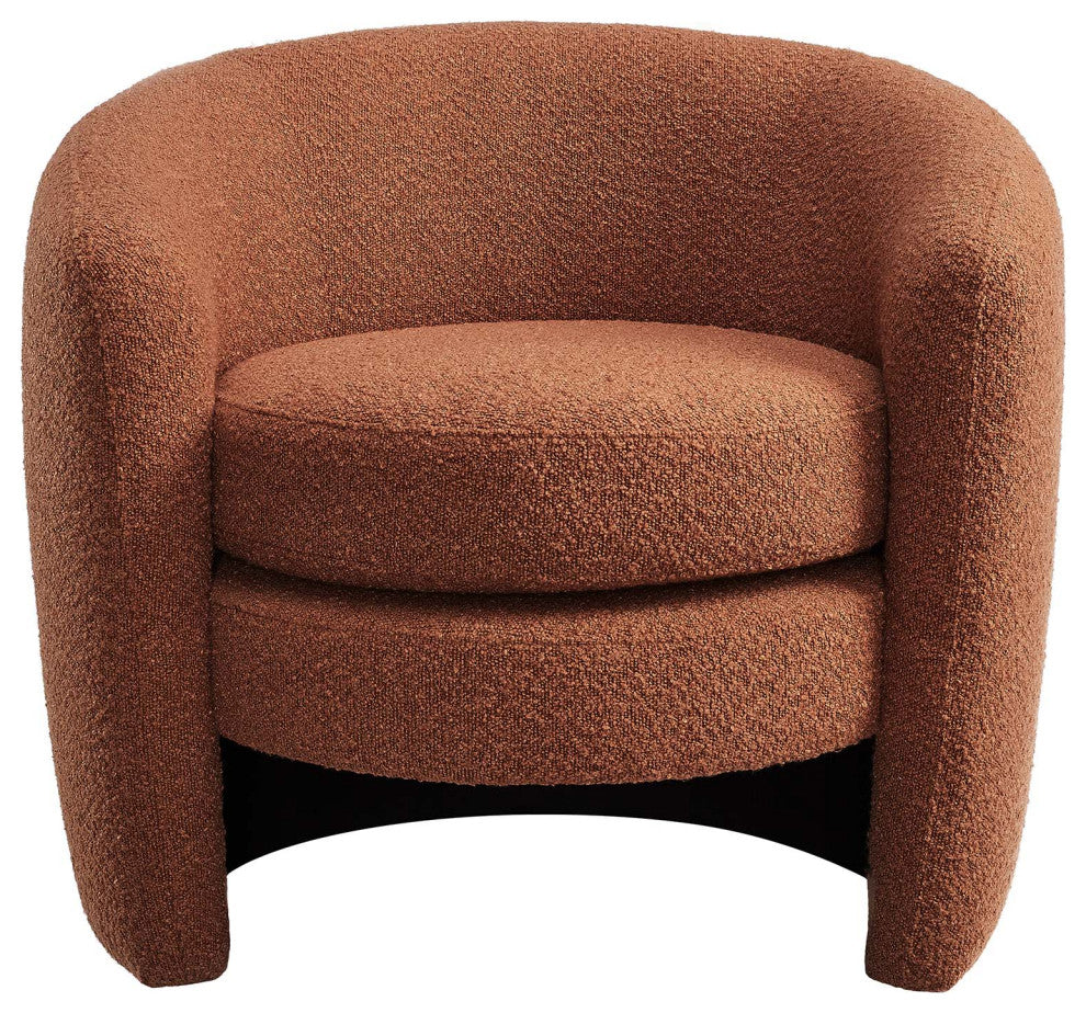 Affinity Upholstered Boucle Fabric Curved Back Armchair