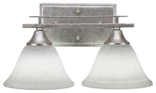 Uptowne 2-Light Bath Bar, Aged Silver/White Muslin