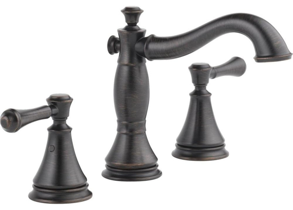 Delta Cassidy Two Handle Widespread Bathroom Faucet, Venetian Bronze