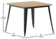 Declan Commercial Indoor/Outdoor Dining Table with Umbrella Hole, 36" Square, Brown/Black