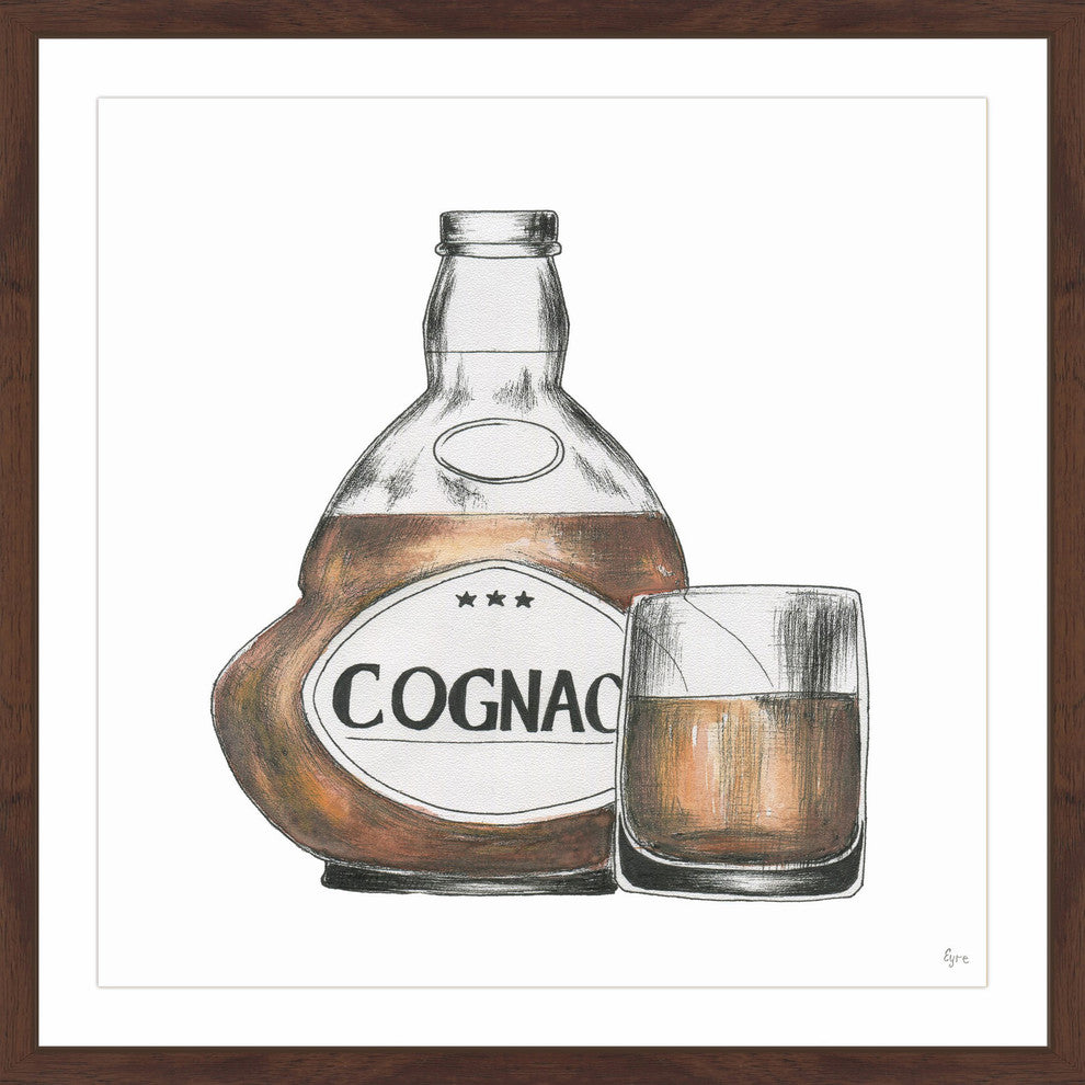 "Cognac Mood" Framed Painting Print, 12"x12"