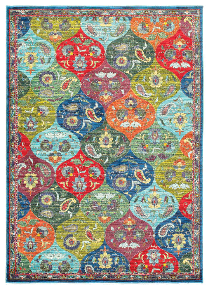 Oriental Weavers Joli Multi/ Blue Geometric Indoor Area Rug 3'10"X5'5"
