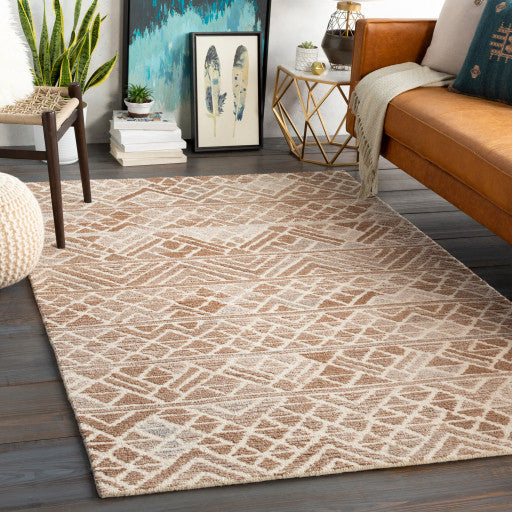 Surya Tahoma TMO-1000 5'x7'6" Rug, Camel/Cream/Taupe