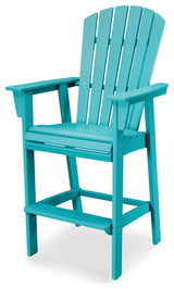 POLYWOOD Nautical Adirondack Bar Chair, Aruba