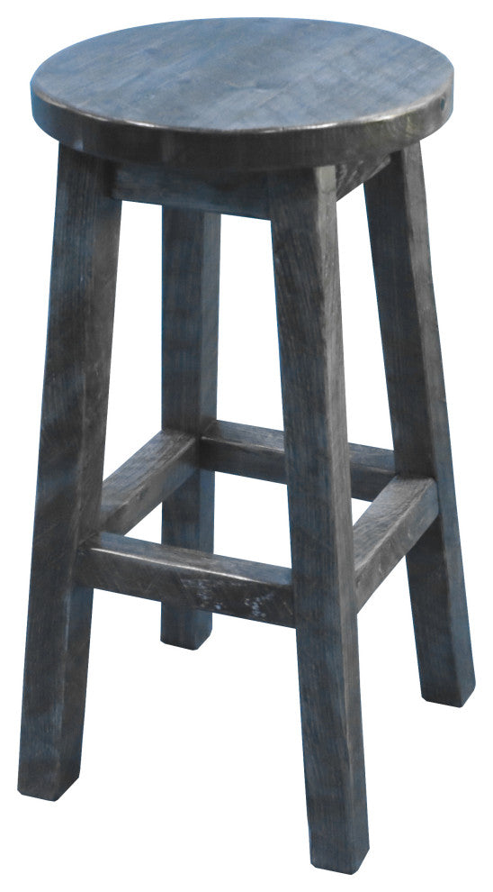 Barnwood Style Timber Peg Barstool, Smokey Gray, Bar Height