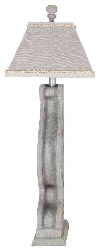 Guild Master 3516027 Carved Corbel Table Lamp II In Weathered Gray