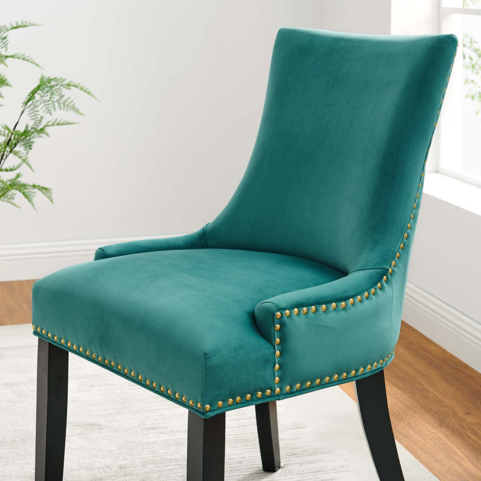 Marquis Performance Velvet Dining Chairs, Set of 2, Teal