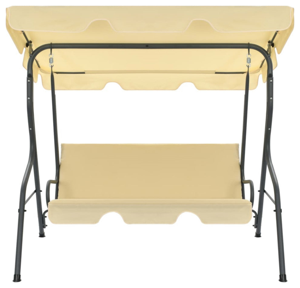 Vidaxl Garden Swing Bench Cream White 66.9"x43.3"x60.2"