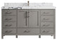 Malibu 60 Single Sink Bathroom Vanity in Elephant Skin Gray 2" Viola Night