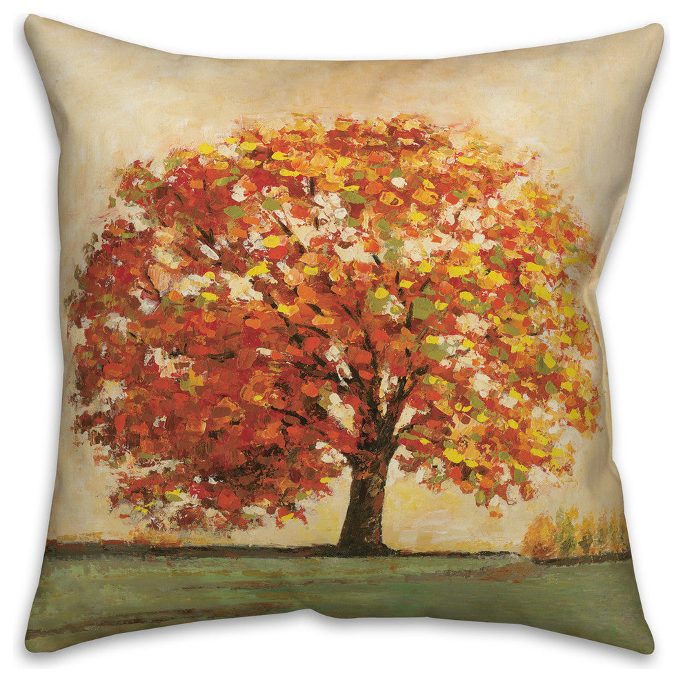 Painterly Autumn Tree 20"x20" Throw Pillow