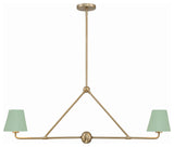 Xavier 2-Light Chandelier, Vibrant Gold/Green