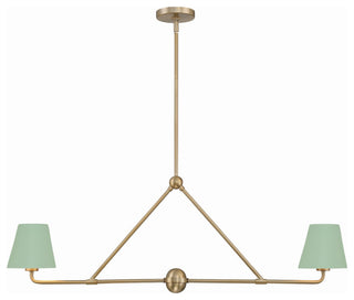 Xavier 2-Light Chandelier, Vibrant Gold/Green