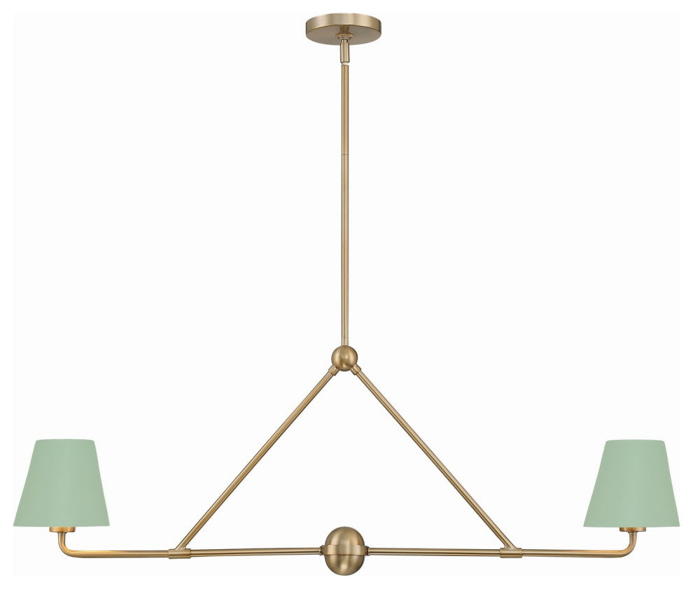 Xavier 2-Light Chandelier, Vibrant Gold/Green