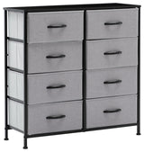 8 Fabric Drawers Steel Frame Double Dresser, Grey
