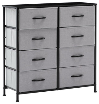8 Fabric Drawers Steel Frame Double Dresser, Grey