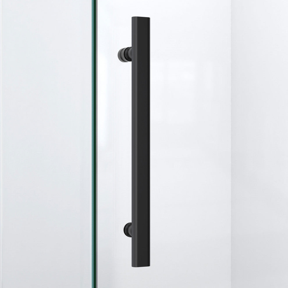Prism Plus 40x74 3/4 Neo-Angle Shower Enclosure Satin Black, Black Base