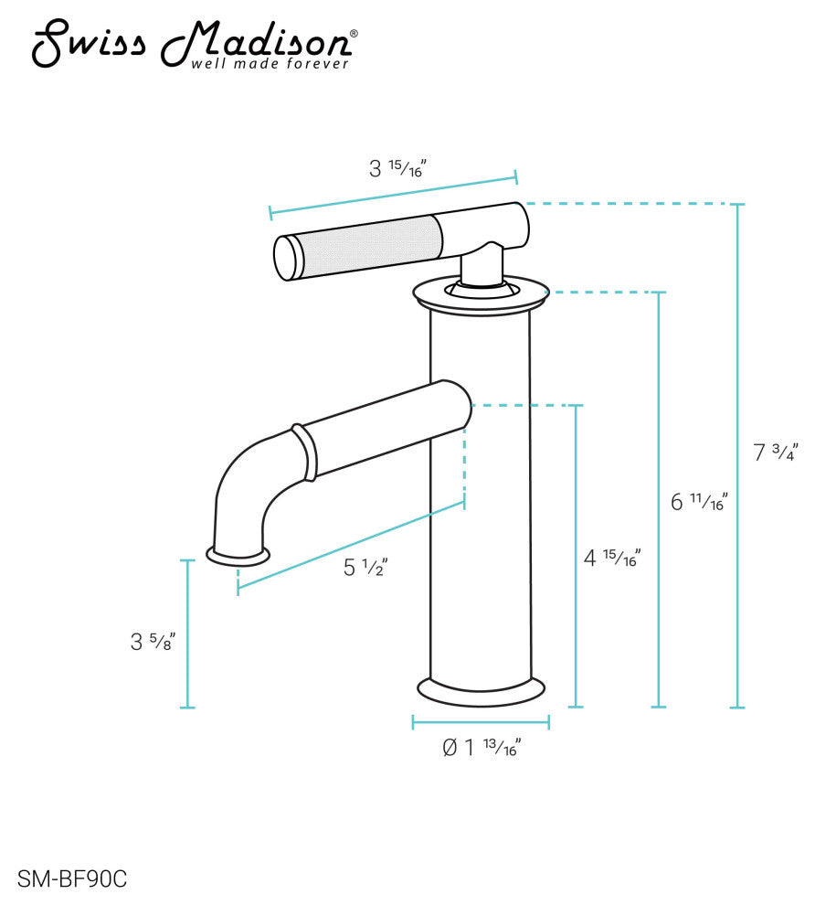 Avallon Single Hole, Single-Handle Sleek, Bathroom Faucet, Chrome