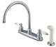 Kingston Brass Centerset Kitchen Faucet, Polished Chrome