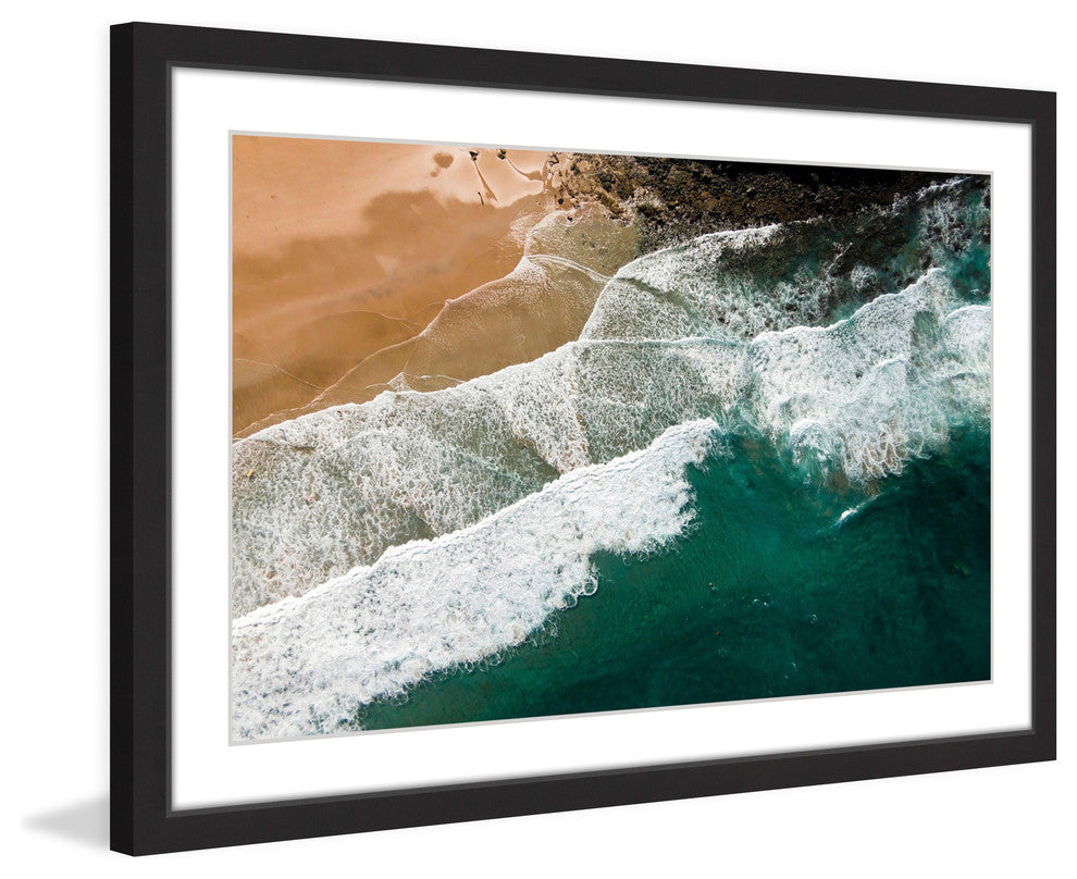 "Waves Crashing" Framed Print by Karolis Janulis