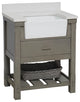 Charlotte 30" Bathroom Vanity, Weathered Gray, Quartz