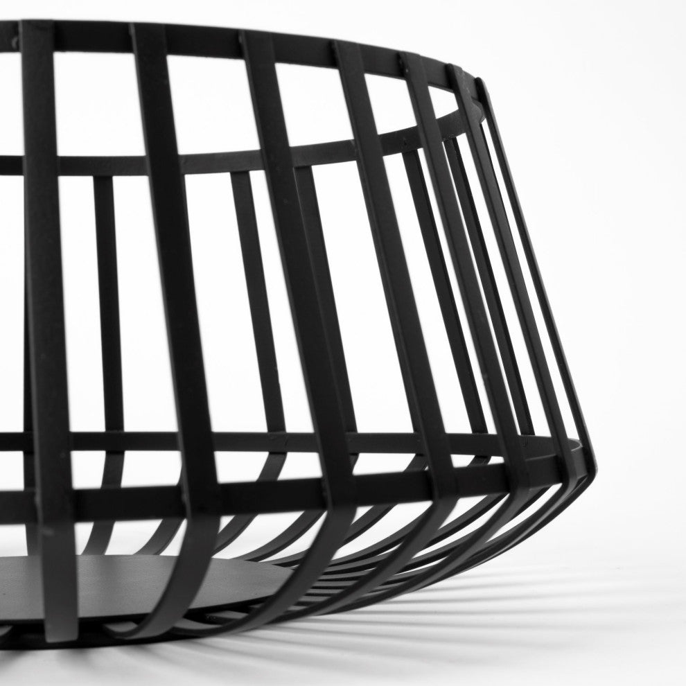 Set of Two Black Metal Wire Decorative Bowls