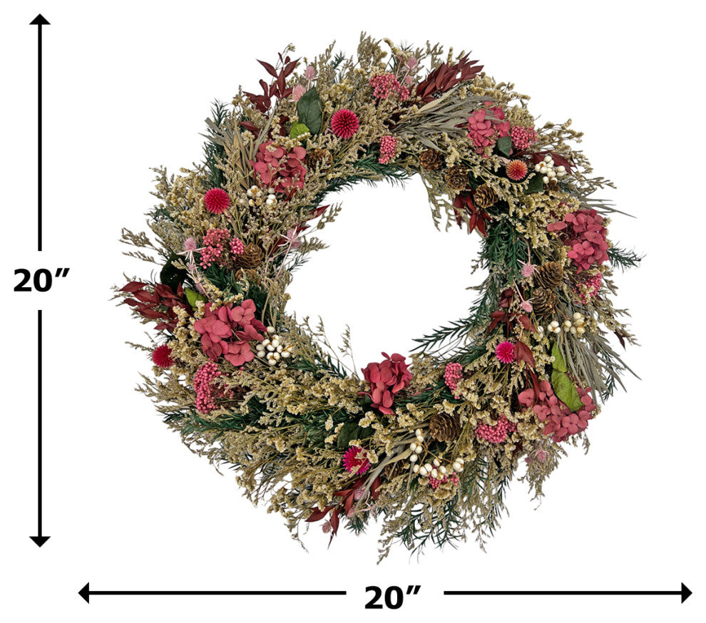 20" Dried Preserved Sea Lavender Mix Wreath